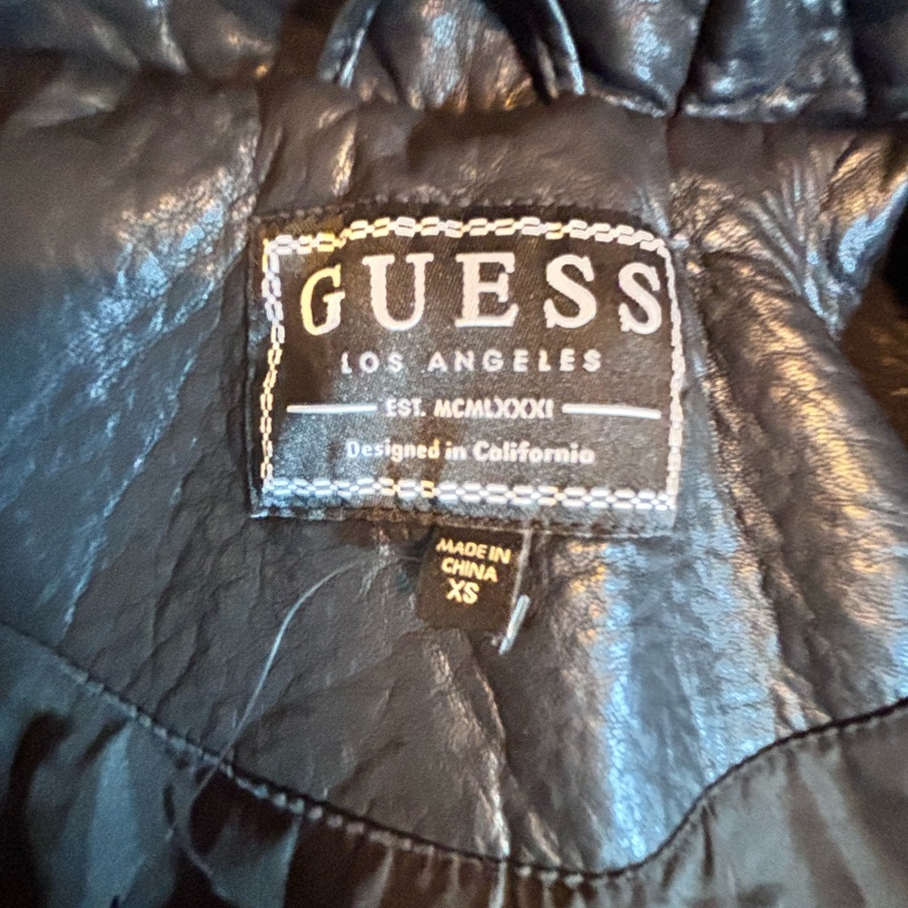 Guess Midnight Black Leather Outerwear - Picture 2 of 16
